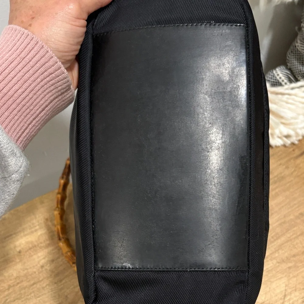 GUCCI VINTAGE Bamboo Nylon Bag EVC